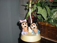 vintage disney baby mickey and baby minnie mouse with pacifiers lamp with night 