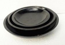 Vintage Ancien Bois Bols Main Fabriqué de Collection Bol Ensemble 3 Indien Art