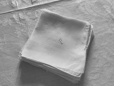 Linge Ancien 3 Mouchoirs BRODÉE Monogramme P