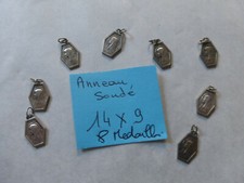 Lot : 8 medaille Sainte Vierge MARIE / branche fleurie OLD MARY MEDALS 14 x 9 mm