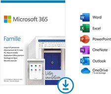 Microsoft Office 365 Famille ESD  1 an - jusqu’à 6 utilisateurs Home  FR