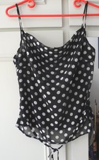 Débardeur top bustier ESPRIT 42 noir pois blancs 