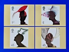 Ensemble De 4 Phq Tampon Cartes Postales Fdi Ascot (Arrière) No.232 Hats, Mode