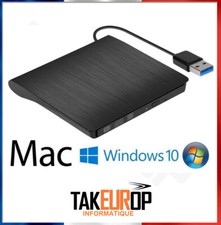Portable Lecteur externe DVD RW CD Writer USB 3.0 Slim Reader pour ordinateur