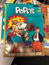 VINTAGE 1980 UNUSED POPEYE GIANT STORY COLORING BOOK JUMBO SUPER NICE