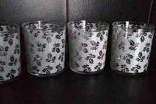 4 pots en verre motifs de noel
