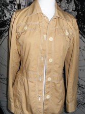 Veste style saharienne camel avec surpiqûres blanches 38