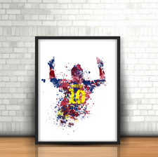 Lionel Messi Barcelone Légende Football Graffiti Wall Art Print encadrée barca