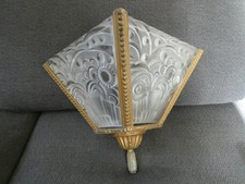 APPLIQUE ART DECO Verre moulé Style Muller Freres Hettier Vincent Lustre Tulipe