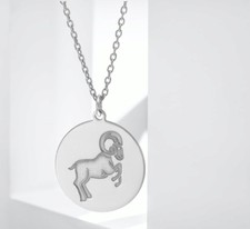 Collier En Argent Rhodié Signe Zodiaque Bélier