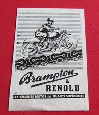 ADVERTISING PUB PUBLICITE ANCIENNE ADVERT VINTAGE 3.6 MOTO BRAMPTON & RENOLD