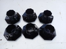 6 TASSES A CAFE EN FAIENCE NOIRE