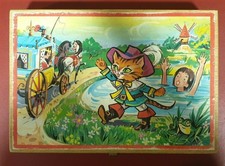 Jeu ancien bois, 24 cubes, 5 puzzles, Contes enfants, Chaperon Rouge, Cendrillon