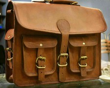 Nouveau sacoche pour ordinateur portable Messenger en cuir vintage véritable