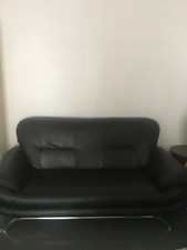 Canapé à 3 places Noir Similicuir