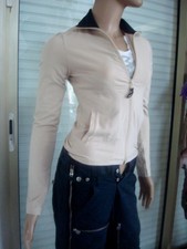 VESTE GILET SWEAT ZIPPEE DE MARQUE STRADIVARIUS BEIGE & NOIR T36/38 14/16 ANS  