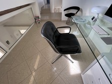 Fauteuil de bureau en cuir  Charles POLLOCK pour  Knoll   Vintage An 60's 70's