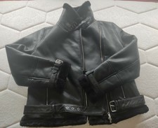 Blouson/perfecto en cuir noir Marque Naf Naf Taille 40 occasion en parfait état