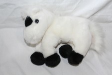 Doudou peluche cheval blanc et noir LE GRAND PARC DU PUY DU FOU 22 cm