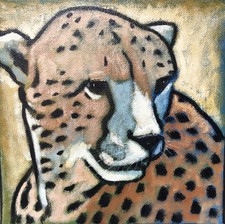 Tableau Peinture Toile Portrait Guépard Tourrier