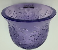 LALIQUE FRANCE - BOUGEOIR PHOTOPHORE en cristal moulé et pressé