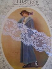 ANCIENNE DENTELLE DE CALAIS PENELOPE  BLANCHE  70mm Vendu au mètre