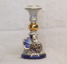 BOUGEOIR CERAMIQUE 20ièm siècle dlg de Bleu de Sévres et Or - MIRACOURA