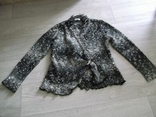 Pull faux gilet moucheté grisé DEFI MODE  taille S/1/36 TBE