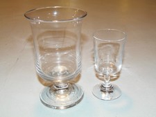 *2 SUPERBES VERRES à Pieds Verre Soufflé XIXe (grand VERRE ou  PHOTOPHORE ) déco