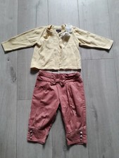 Pantalon rose + gilet jaune fille  12 mois  Sergent Major  TBE
