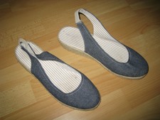 Ballerines neuves en toile jeans bride arrière compensées P 42,5