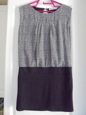 Robe noir et gris doublée en haut léopard CACHE CACHE Femme taille 38 TBE