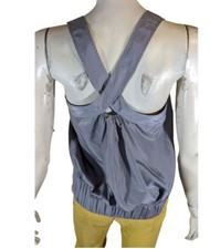 ? American Retro Taille 38  ? Haut top tee shirt sans manches débardeur gris 