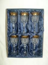 Coffret de 6 verres à vin. Le Cristal et l'Or. REF 1581