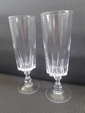Anciennes flûtes à Champagne 17 cm Lot x2 en verre taillé old glass