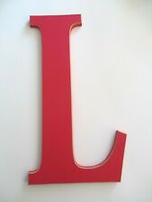  Red Pressed Board Wood Letter "L" Alphabet Home Wall Art Decor 13 3/4" 