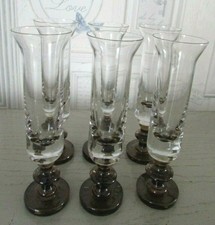 Ensemble de 6 verres à liqueur à pied épais en verre fumé Hauteur 14,5 cm 