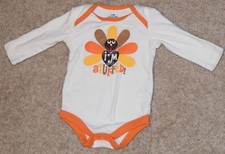 Girl's Size 3-6 month I'm Stuffed Turkey Thanksgiving Long Sleeved Body Suit
