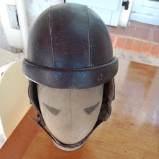 Ancien Casque Cuir De Moto Titan