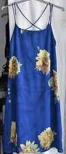 Robe voile bleu outremer avec grosses fleurs -Promod, taille 38/40