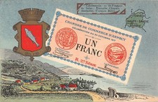 CPA 74 CHAMBRE DE COMMERCE D'ANNECY UN FRANC