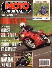 MOTO JOURNAL  940 Essai Road Test HONDA VFR 750 KAWASAKI ZXR 400-4 125 KDX 1990