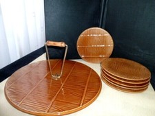 Service à fromage en faience de Gien  Façon paille Vintage    