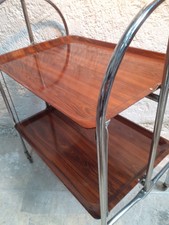 Table desserte roulante pliante vintage 1960 -  TEXTABLE de service formica bois