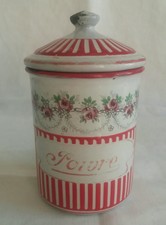 POT ÉMAILLÉ POIVRE BOÎTE ÉPICES TÔLE ÉMAILLÉE BB GUIRLANDE FLEURS NO CAFETIÈRE