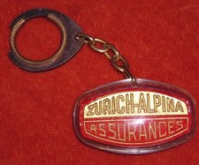 Porte-clés key ring  ASSURANCES ZURICH ALPINA ABRI SUISSE Edit° DECAT PARIS 