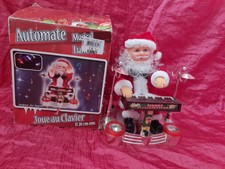 Décoration automate père noël musical lumineux 20cm + boite