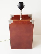 ADNET : LAMPE CUIR OU SIMILI-CUIR AVEC SON ABAT-JOUR 1970 VINTAGE LEATHER 70S
