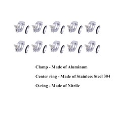 Aluminum Wing Nut KF-25 Quick Clamps + Centering + O-rings Buna-N Rubber 10 Sets