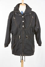 Femmes Bogner Manteau 12, A Charbon Noir Ski Parka W Marron Broderie Cerfs Star